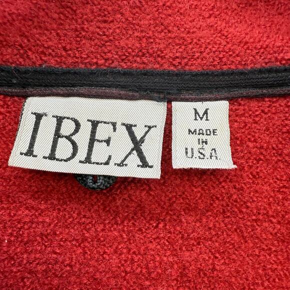 Ibex Jacket Men's M Red Black 100% New Wool Full Zip Made in the USA - Picture 10 of 12